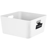 Ordnungsbox mit Beschriftungsclips - 30x30x15 cm - Ordnungskorb Ordnungssystem | Regalorganizer Wandregal Organizerbox Kunststoff Aufbewahrung  Schubladenorganizer